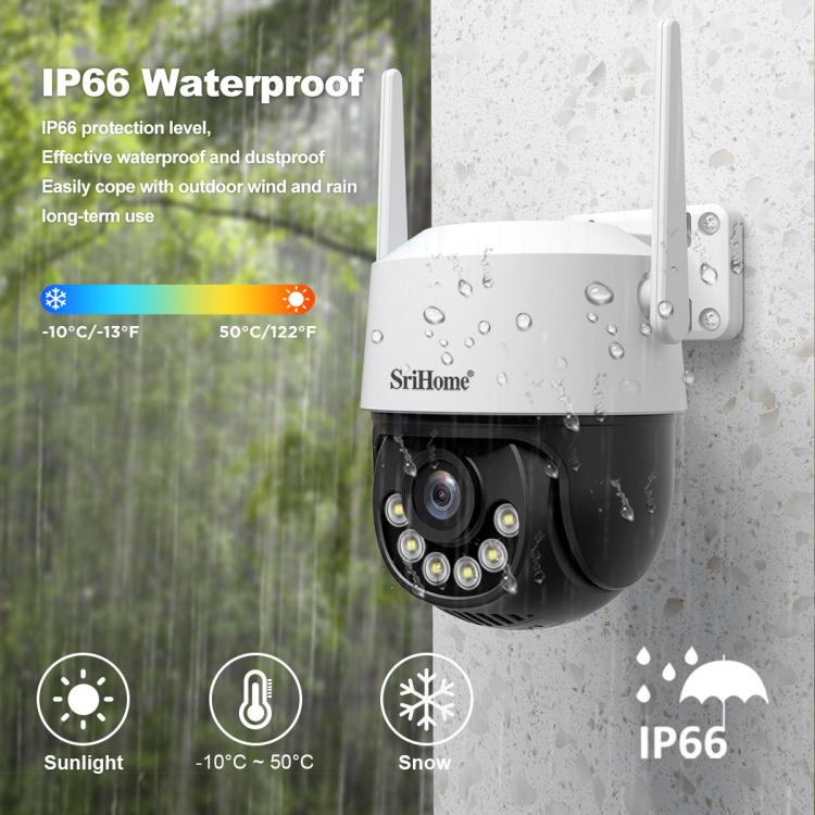 Srihome SH072 8MP 2.4 / 5G WiFi Outdoor AI Auto-Tracking Wireless WiFi Security Camera, EU Plug, US Plug, UK Plug, AU Plug
