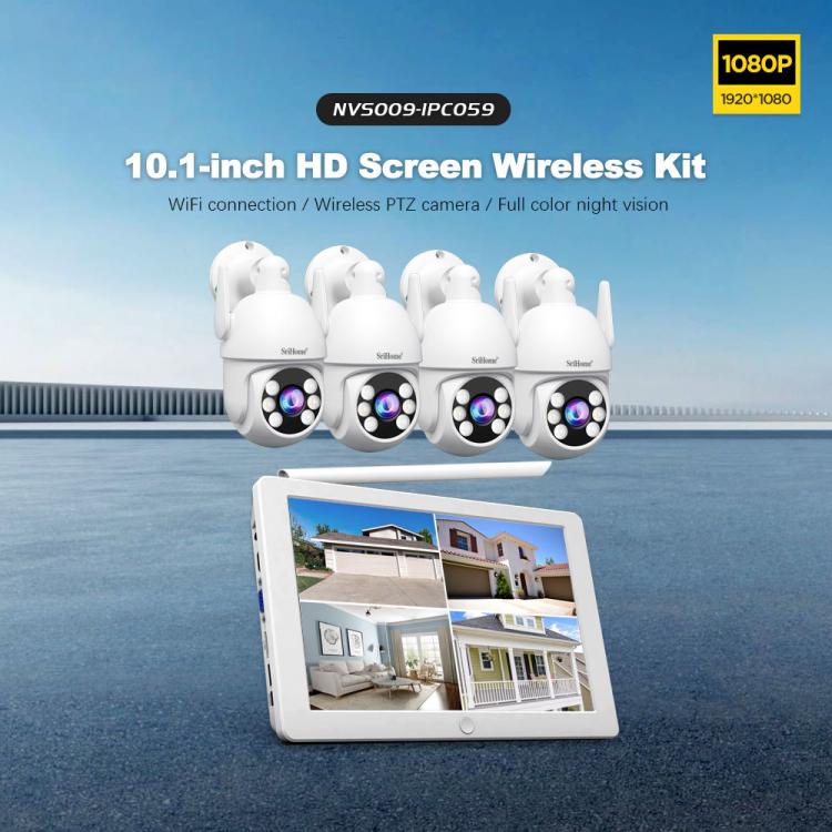 SriHome NVS009-IPC059 5MP 4-CH NVR WiFi IP Camera Kit, EU Plug, US Plug, UK Plug, AU Plug