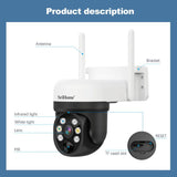 SriHome DH006 4MP 2K Low Power Consumption Wireless Security Camera System with Solar Panel, DH006