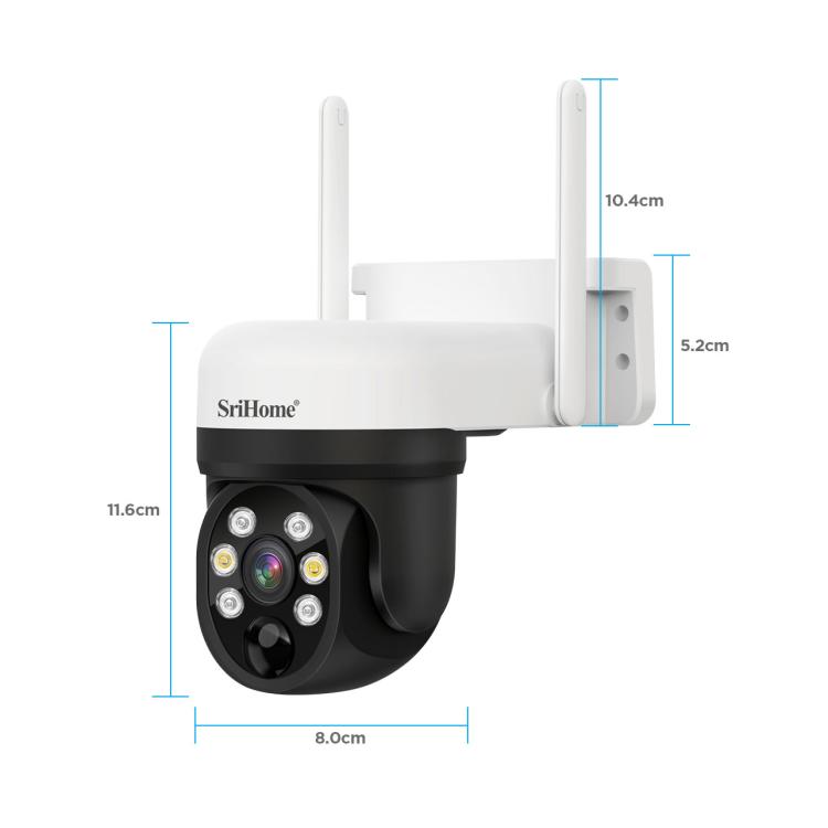 SriHome DH006 4MP 2K Low Power Consumption Wireless Security Camera System with Solar Panel, DH006