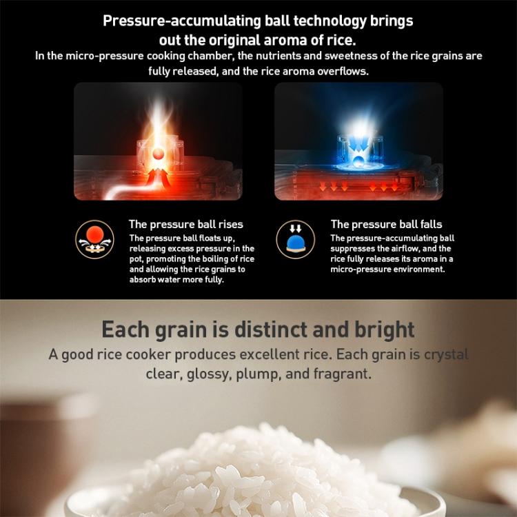 Original Xiaomi Mijia Smart Induction Heating Rice Cooker Micro-pressure version, CN Plug, 3L, 4L