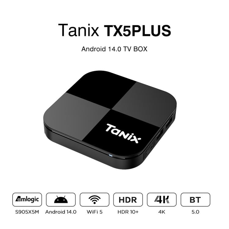 Tanix TX5 Plus Android 14 Smart TV Box with Remote Control, Amlogic S905X5M Quad-Core, 2GB+16GB, 4GB+32GB