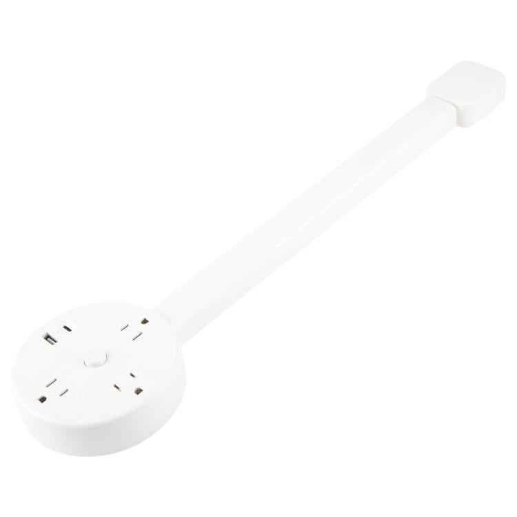 US Plug Round Power Outlet Extender Power Socket Extension Tool with USB / Type-C Fast Charging, 3 AC + USB