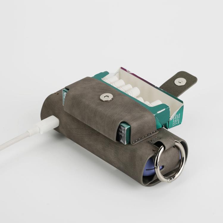 Frosted Retro Pattern Electronic Cigarette and Cigarette Storage Bag with Hook, For IQOS ILUMA / ILUMA i