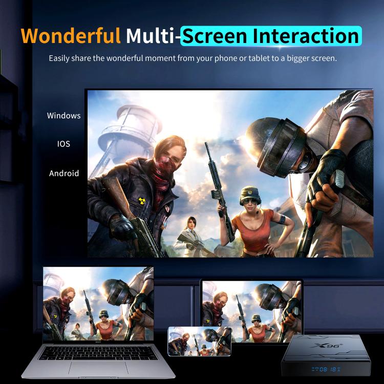 X96 NEX 4K Android 14 Smart TV Box with Remote Control, Amlogic S905Y5 Quad Core, 2GB+16GB, 4GB+32GB