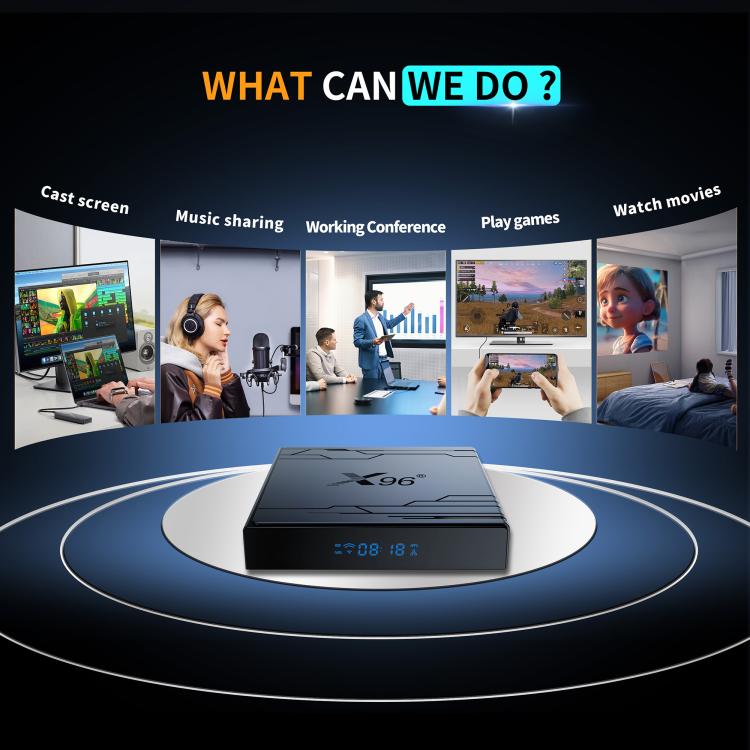 X96 NEX 4K Android 14 Smart TV Box with Remote Control, Amlogic S905Y5 Quad Core, 2GB+16GB, 4GB+32GB