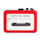 302 Cassette to MP3 Converter Tape Player Portable Dual Speakers Red