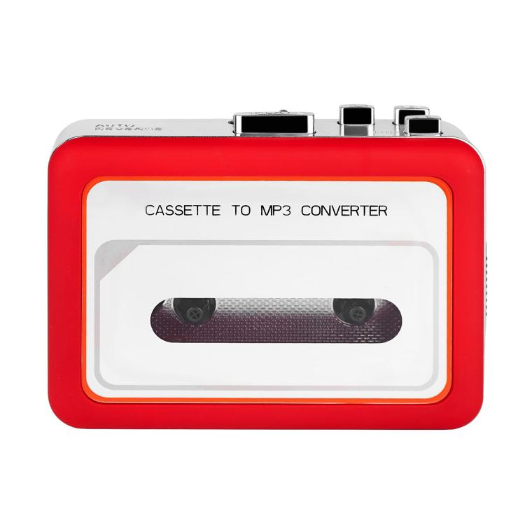 302 Cassette to MP3 Converter Tape Player Portable Dual Speakers Red