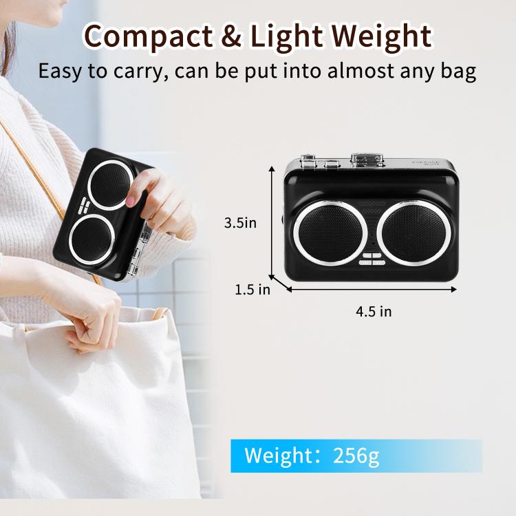 302 Cassette to MP3 Converter Tape Player Portable Dual Speakers