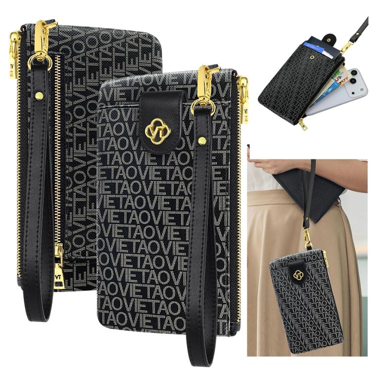 VIETAO VT-ZP-242 Multifunctional Leather Phone Bag with Lanyard