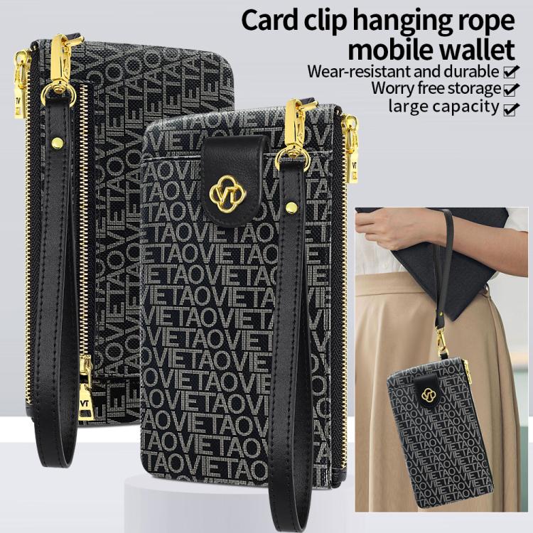 VIETAO VT-ZP-242 Multifunctional Leather Phone Bag with Lanyard