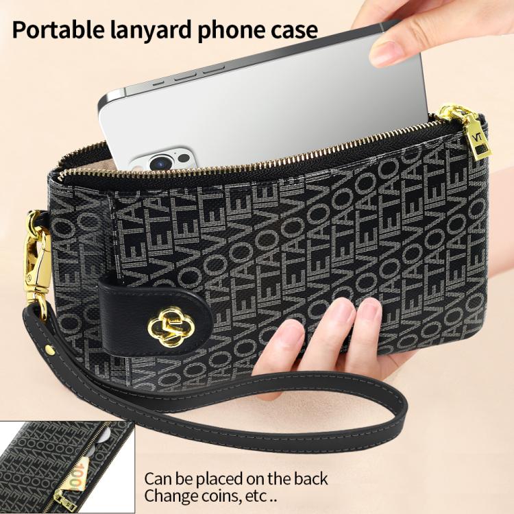 VIETAO VT-ZP-242 Multifunctional Leather Phone Bag with Lanyard