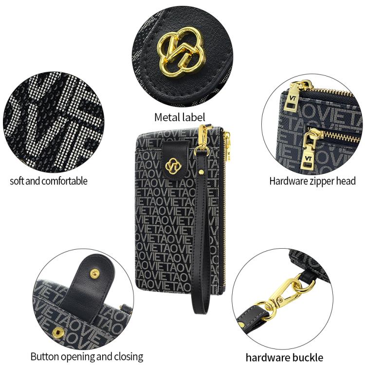 VIETAO VT-ZP-242 Multifunctional Leather Phone Bag with Lanyard