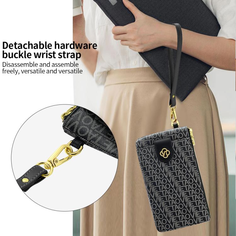 VIETAO VT-ZP-242 Multifunctional Leather Phone Bag with Lanyard