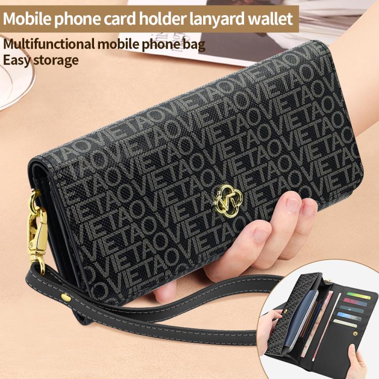 VIETAO VT-ZP-243 Multifunctional Leather Phone Bag with Lanyard