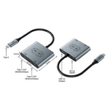 V77G 4K 60Hz USB-C / Type-C to Dual Type-C, PD 100W, USB 3.0 AR Glasses Charging Converter Adapter