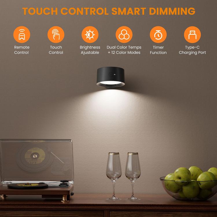 2pcs Smart Touch Control Mural Light RGB Wall Mount Lamp, 2PCS