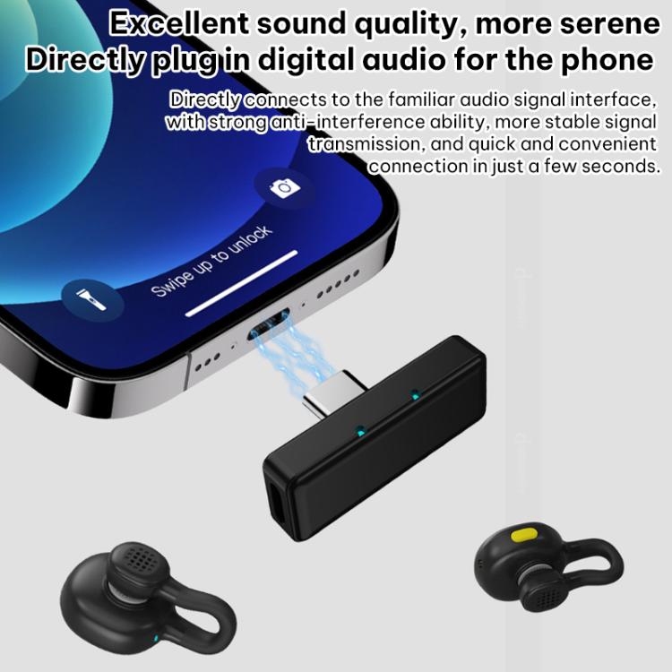 Q28 2 in 1 Lavalier Wireless Noise Cancellation Microphone, Type-C Plug, 8 Pin Plug