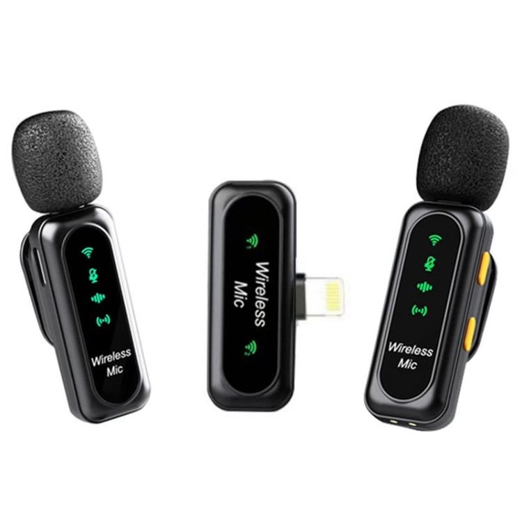 K7 2 in 1 Lavalier Wireless Microphone with Charging Dock, Type-C Plug, 8 Pin Plug