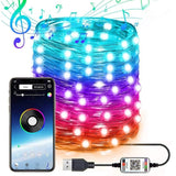 RGB USB LED Copper Wire Light String Holiday Decoration Light String Bluetooth Mobile APP Control, 2m 20 LED, 5m 50 LED, 10m 100 LED, 12m 120 LED, 15m 150 LED, 20m 200 LED