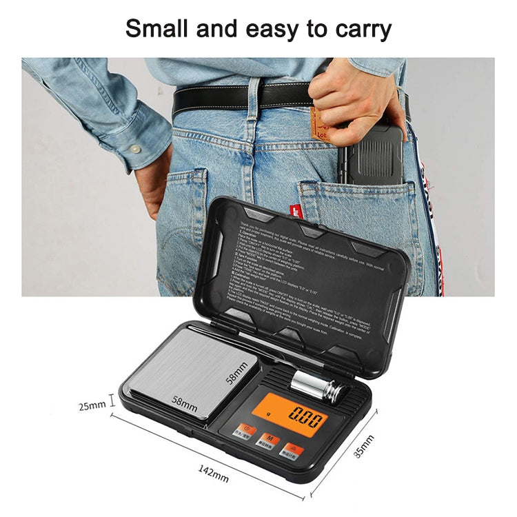 200g/0.01g High-Precision Portable Jewelry Scale Mini Electronic Scale Precision Carat Electronic Scale, 200g/0.01g