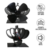 YL201 4-Blade High Temperature Metal Heat Powered Fireplace Stove Fan, YL201 (Silver), YL201 (Black), YL201 (Bronze), YL201 (Grey), YL201 (Gold), YL201 (Rose Red)