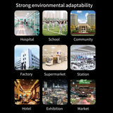 Rehabor A Handsfree Non-contact Body Light-sensitive Distance Sensor Thermometer + 450ml Automatic Non-contact Liquid Soap Spraying Dispenser with Base Mount, Rehabor A