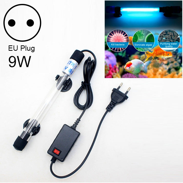 220V 9W UV Ultraviolet Algae Disinfection Fish Tank Lamp, EU Plug, 9W EU Plug 9W EU Plug
