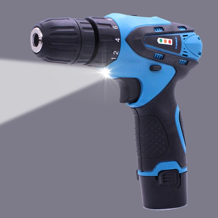 VOTO 12V Stepless Speed Regulation Rechargeable Hand Drill Set Electric Drill Power Tools with LED Light, AC 220V, US Plug, Random Color Delivery, 12V Dual Speed Paper Box Package 12V Dual Speed Paper Box Package