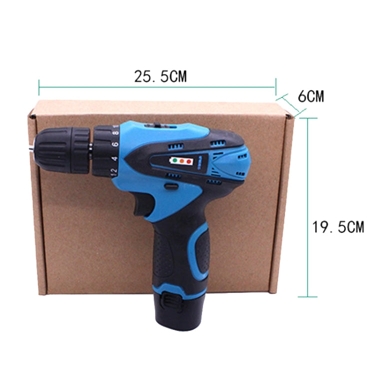VOTO 12V Stepless Speed Regulation Rechargeable Hand Drill Set Electric Drill Power Tools with LED Light, AC 220V, US Plug, Random Color Delivery, 12V Dual Speed Paper Box Package