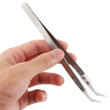 TC-14W Stainless Steel High Temperature Resistance Ceramic Tip Elbow Tweezers, TC-14W