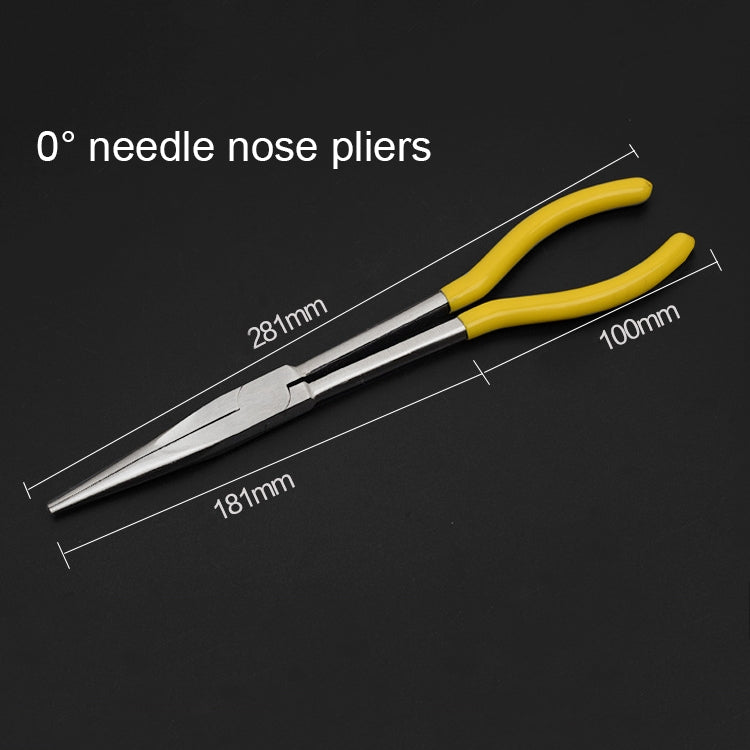 11 Inch Multi-function 0 Degree Straight Needle-nosed Pliers Hand Tool, 0 Degree Straight