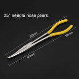 11 Inch Multi-function 25 Degree Bending Needle-nosed Pliers Hand Tool, 25 Degree Bending