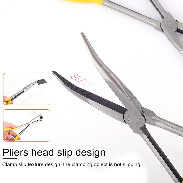 11 Inch Multi-function 25 Degree Bending Needle-nosed Pliers Hand Tool, 25 Degree Bending