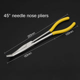 11 Inch Multi-function 45 Degree Bending Needle-nosed Pliers Hand Tool, 45 Degree Bending