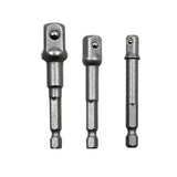 3 PCS/Set Socket Bit Extension Bar Hex Shank Adapter Drill Nut Driver Power Drill Bit(1/4, 3/8, 1/2 inch), Length:65-73mm, 3 PCS/Set Length:65-73mm 3 PCS Set Length:65-73mm