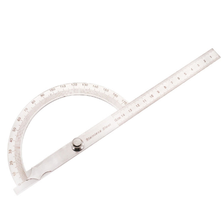 0-180 Degree Stainless Steel Protractor Angle Finder with 0-150mm Arm Measuring Ruler Tool, 0-150mm Ruler 0-150mm Ruler