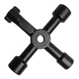 4 in 1 Multifunctional Cross Key Wrench with Circle Triangle Square Shape, 4 in 1 Black, 4 in 1 Silver