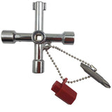 4 in 1 Multifunctional Cross Key Wrench with Circle Triangle Square Shape, 4 in 1 Black, 4 in 1 Silver