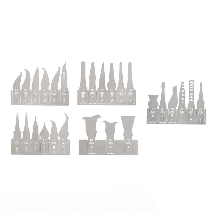 28 in 1 Phone CPU BGA Chip Removal Repairing Silicon Manganese Alloy Blades Scraping Knife Set, 28 in 1