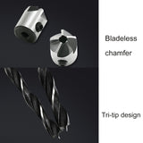 4 in 1 Woodworking Countersink Chamfer Three-Pointed High-Speed Steel Drill Bits Set, 3-6mm, 4 PCS/Set