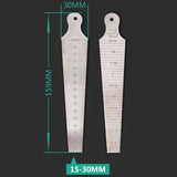 Wedge Feeler Gap 15-30mm Stainless Steel Ruler Inspection Taper Gauge Metric Imperial Measure Tool, 15-30mm Metric Imperial