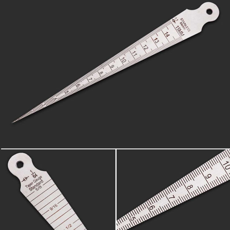 Wedge Feeler Gap 1-15mm Thick Stainless Steel Ruler Inspection Taper Gauge Metric Imperial Measure Tool, 1-15mm Thick Metric Imperial