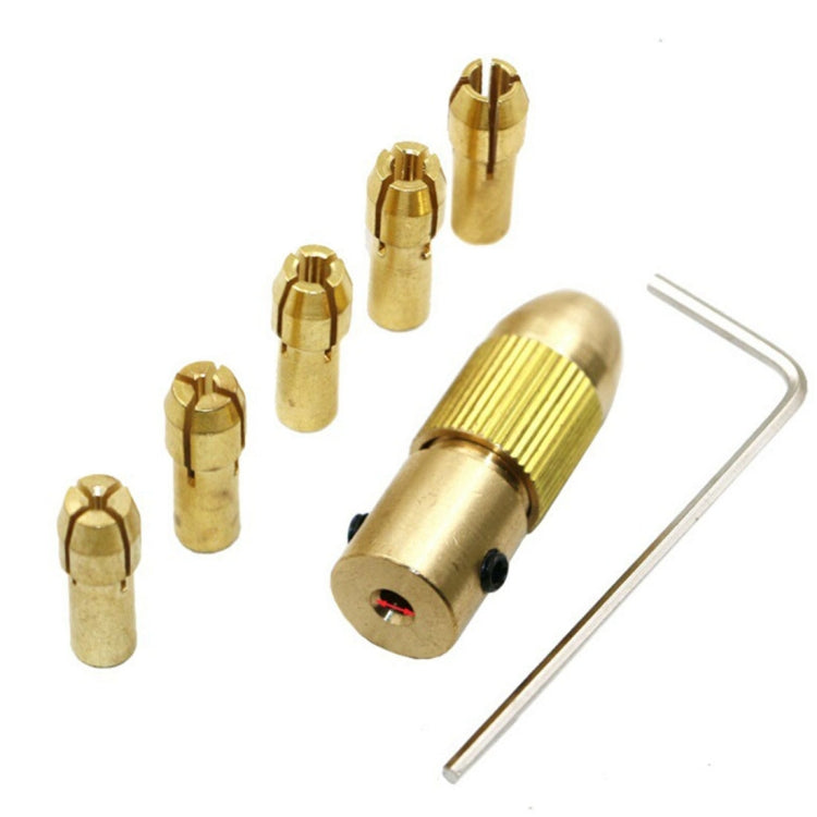 7 PCS/Set Brass 0.5-3mm Small Electric Drill Bit Collet Micro Twist 3.17mm Drill Chuck Set with Wrench, 3.17mm