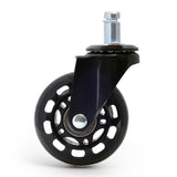 2.5 inch PU Black Transparent Wheel Suitable for Office Chair 11x22mm Mute Screw Universal Wheel, 2.5 inch Wheel