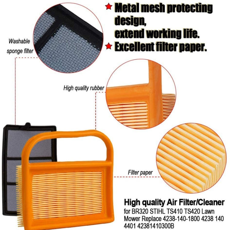 Air Filter Cleaner for Stihl TS410 420 480 500i Concrete Cutoff Chop Saw Replace 4238 141 0300 Stens 605-555 Rotary 12716, For Stihl TS410 420