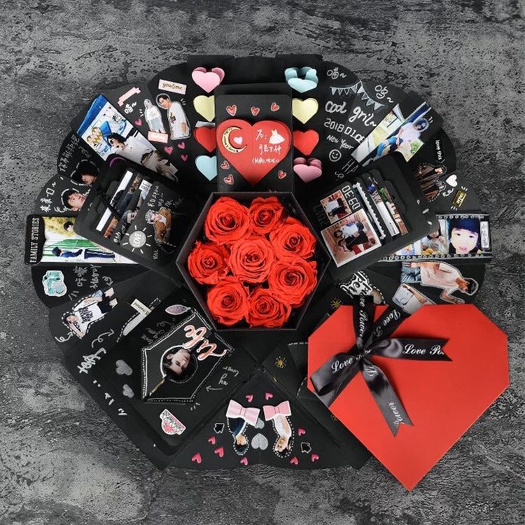 Heart Shape DIY Handmade Photo Album Surprise Explosion Bouncing Gift Box, DIY Album