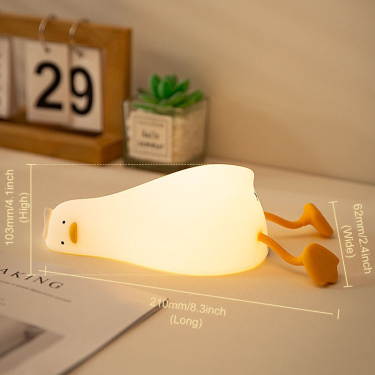 1W USB Charging LED Lie Flat Duck Silicone Touch Sensing Night Light, Flat Duck