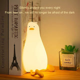 1W USB Charging LED Lie Flat Duck Silicone Touch Sensing Night Light, Flat Duck