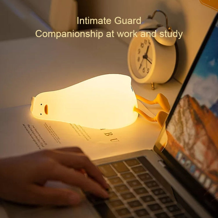 1W USB Charging LED Lie Flat Duck Silicone Touch Sensing Night Light, Flat Duck